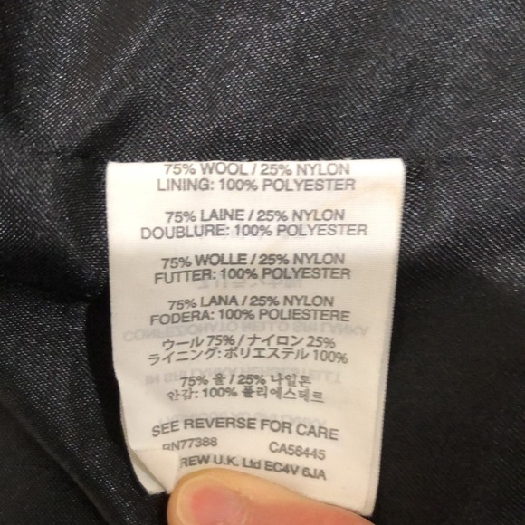 J Crew Double Cloth Collarless Pea Coat Size 8 Black Wool Blend - Picture 9 of 14